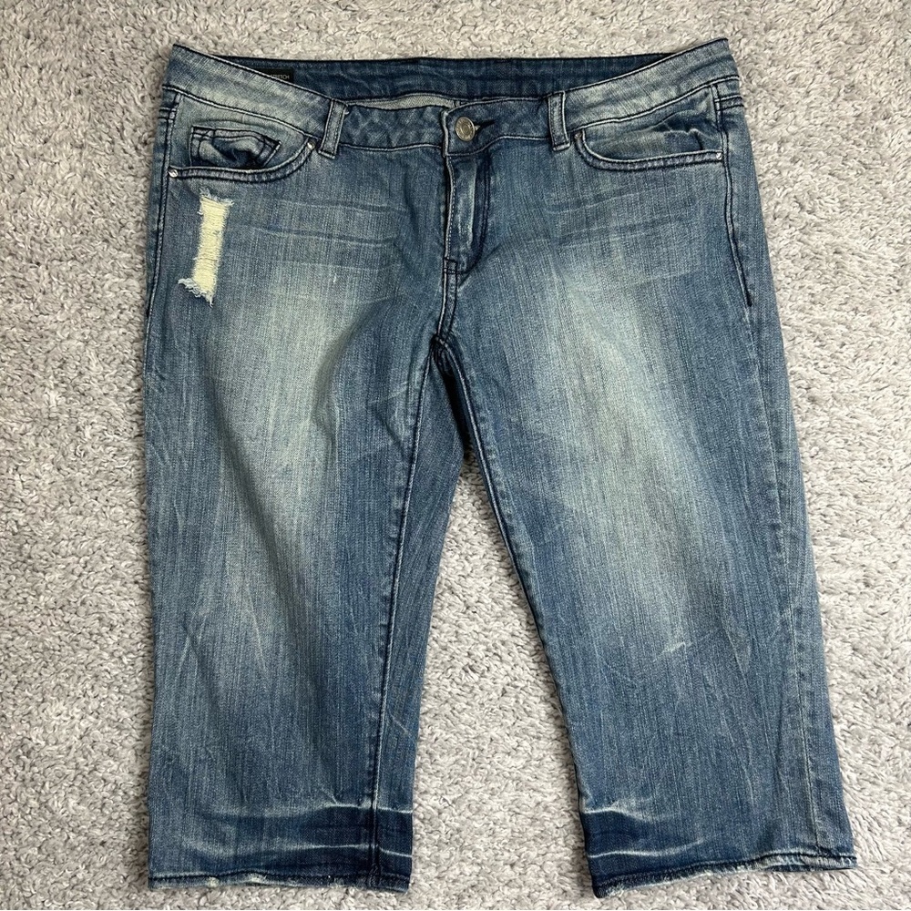 Buffalo David Bitton Pants Womens 31 Audrey Pedal Pushers Capri Stretch Classic
